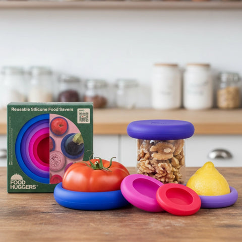 Food Huggers Reusable Silicone Food Savers – Bright Berry