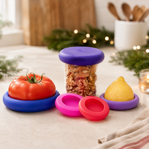 Food Huggers Reusable Silicone Food Savers – Bright Berry