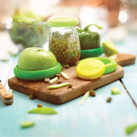 Food Huggers Reusable Silicone Food Savers – Fresh Green