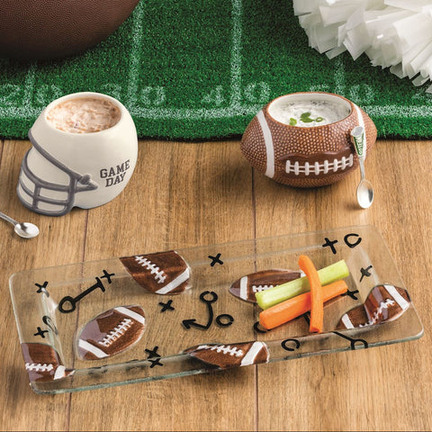 Footballs Glass Tray