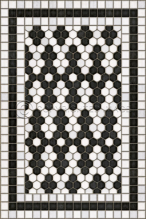 Mosaic D "Fordham Road" Vinyl Floorcloth - Spicher & Co.