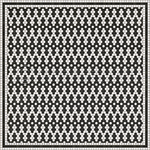 Mosaic D "Fordham Road" Vinyl Floorcloth - Spicher & Co.