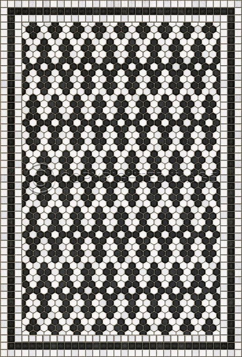 Mosaic D "Fordham Road" Vinyl Floorcloth - Spicher & Co.