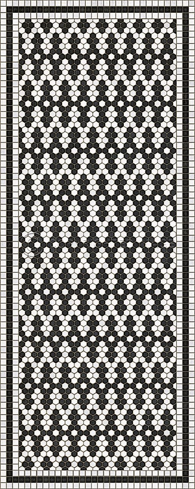 Mosaic D "Fordham Road" Vinyl Floorcloth - Spicher & Co.