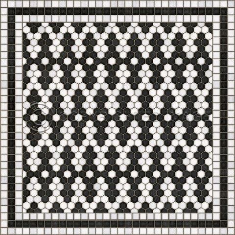 Mosaic D "Fordham Road" Vinyl Floorcloth - Spicher & Co.