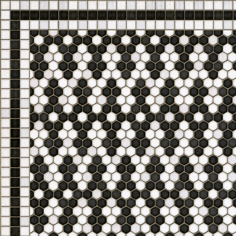 Mosaic D "Fordham Road" Vinyl Floorcloth - Spicher & Co.