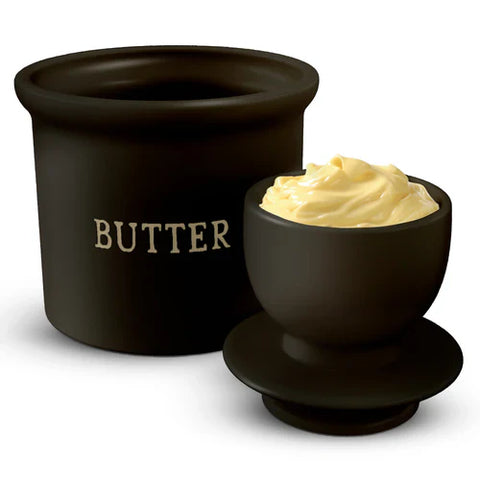 French Butter Keeper, Black