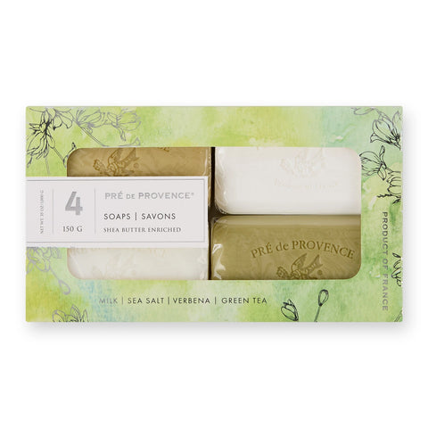 French Quad-Milled Soap 4 Piece Gift Set, Fresh & Citrus - Pré de Provence
