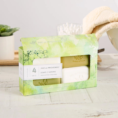 French Quad-Milled Soap 4 Piece Gift Set, Fresh & Citrus - Pré de Provence