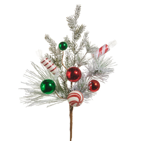 Frosted Pine and Peppermint Pick