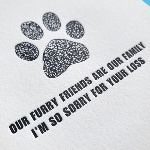 Furry Friends Are Family Letterpress Greeting Card - Richie Designs