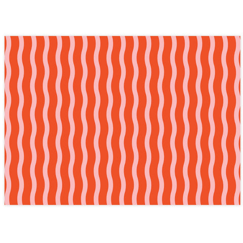 Fussy Stripe Tissue Paper - Red/Pink