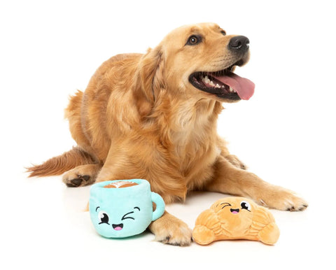 Fuzzyard Croissant & Cappuccino Plush Dog Toy 2pk