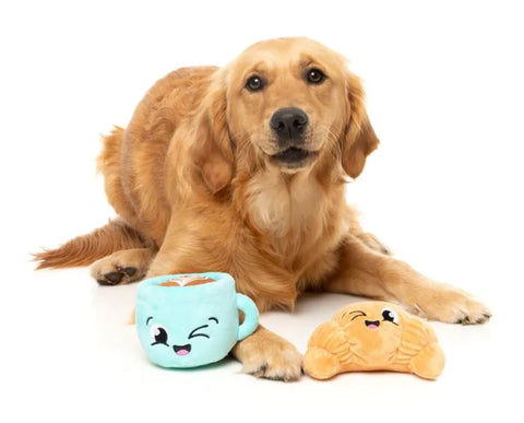Fuzzyard Croissant & Cappuccino Plush Dog Toy 2pk