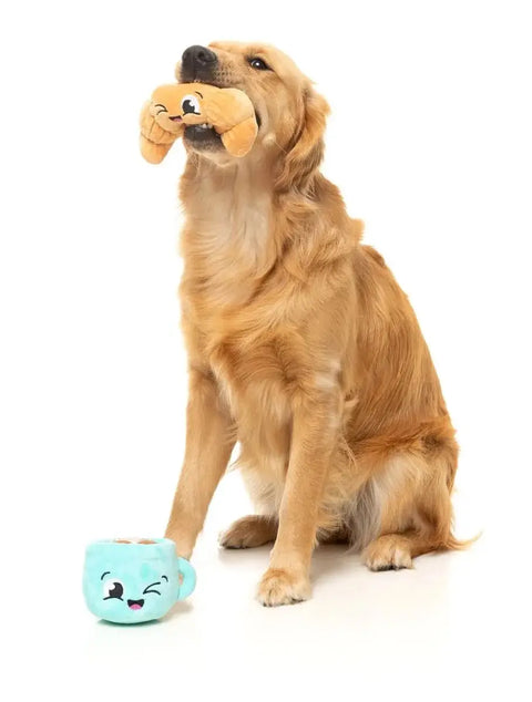 Fuzzyard Croissant & Cappuccino Plush Dog Toy 2pk