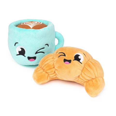 Fuzzyard Croissant & Cappuccino Plush Dog Toy 2pk