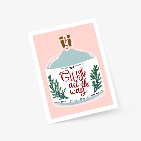 GIN-gle All The Way Greeting Card - Footnotes