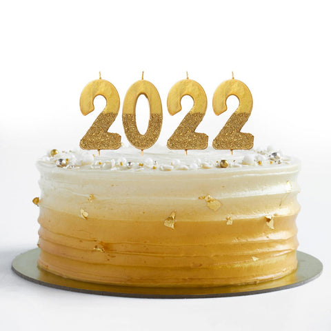 Gold Glitter Birthday Number Candle - 2