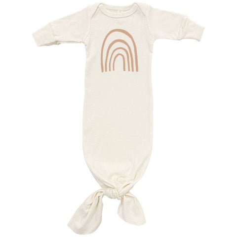 Organic Cotton Gown- Rainbow, 0/3m, Cream