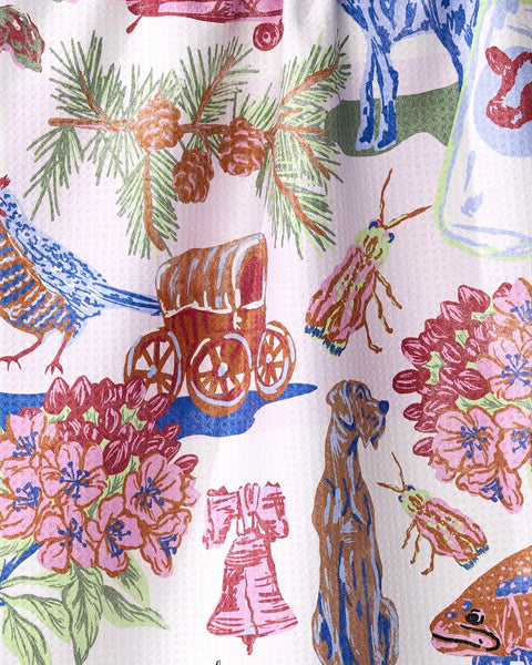 Geometry Greetings From Pennsylvania Tea Towel