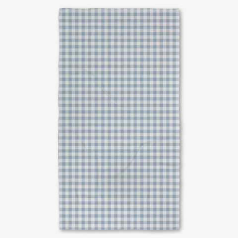 Geometry Luxe Bath Towel - Blue Gingham