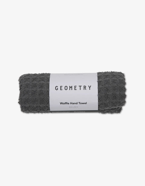 Geometry Waffle Hand Towel - Charcoal