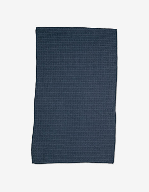 Geometry Waffle Hand Towel - Midnight Blue