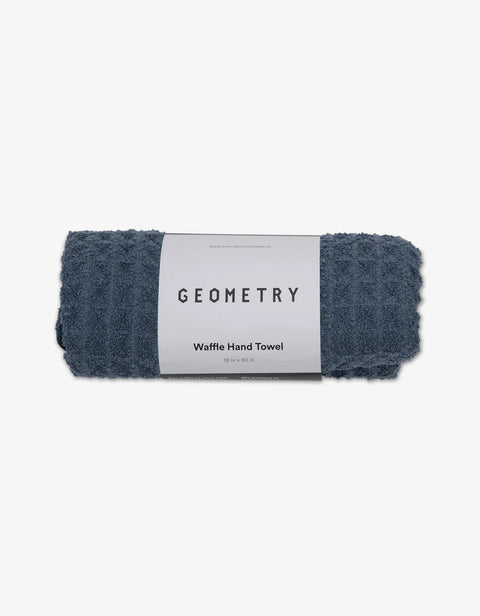 Geometry Waffle Hand Towel - Midnight Blue