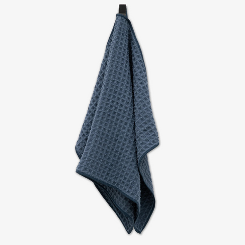 Geometry Waffle Hand Towel - Midnight Blue