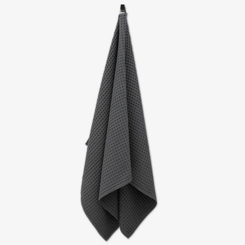 Geometry Waffle Bath Towel - Charcoal