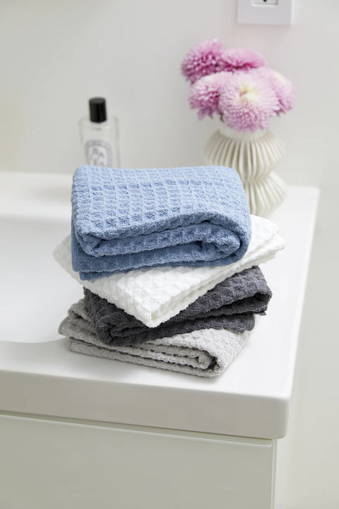 Geometry Waffle Hand Towel - Cloud