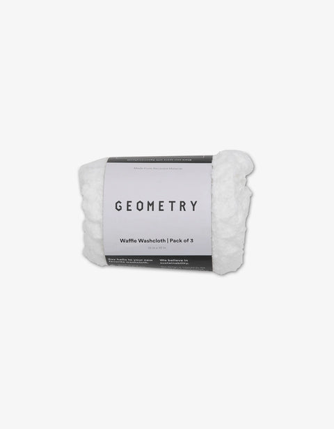 Geometry Waffle Wash Cloth Set - Cloud