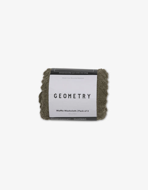 Geometry Waffle Wash Cloth Set - Forest