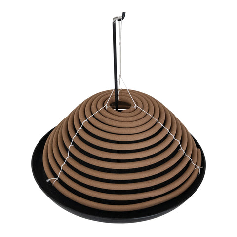 Geranium, Clove & Cedar Scented Outdoor Hanging Incense Coils w/ Metal Stand