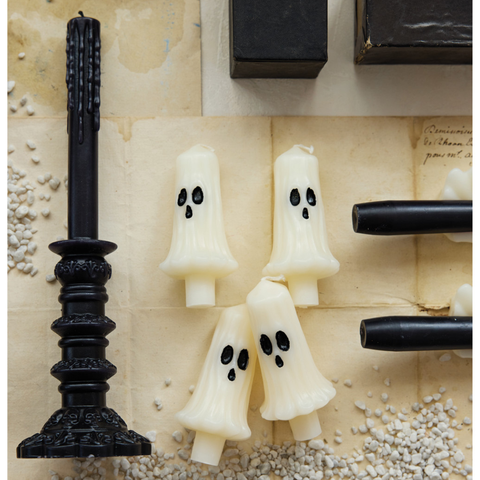 Ghost Shaped Bottle Taper Candles, Set of 4