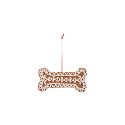 Gingerbread Dog Bone Ornament - C