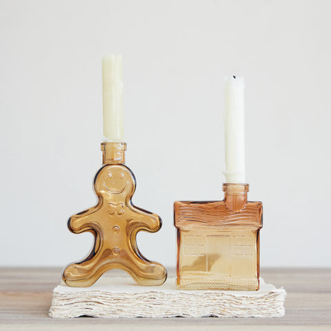 Gingerbread Man Shaped Taper Holder/Vase