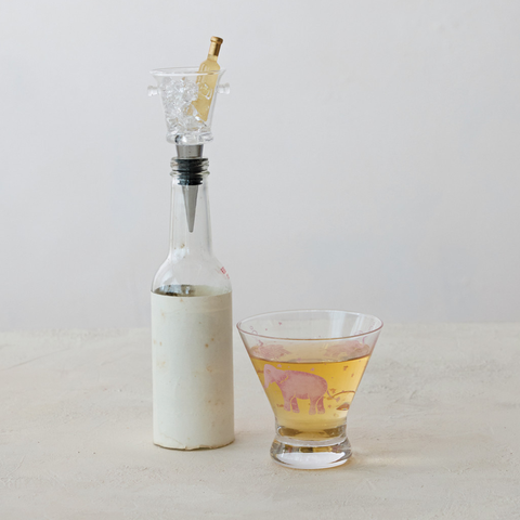 Glass Champagne Bucket Bottle Stopper