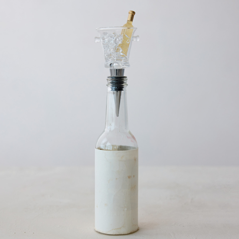 Glass Champagne Bucket Bottle Stopper