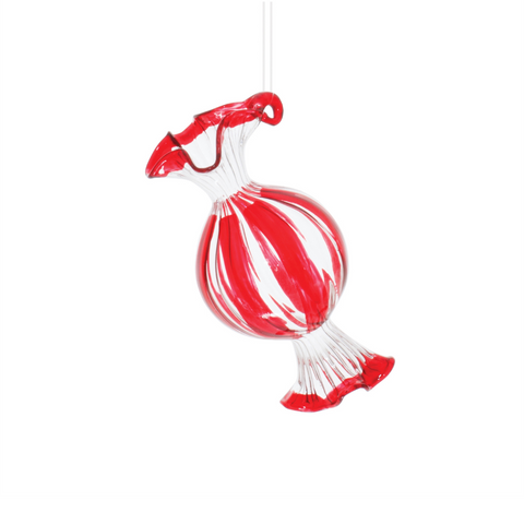 Glass Christmas Candy Ornament, 3.5"
