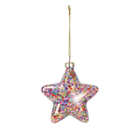 Merry & Bright Sequin Star Ornament