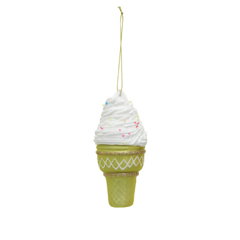 Ice Cream Cone Ornament, Vanilla