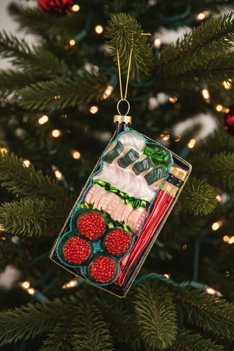 Glass Sushi Bento Box Ornament