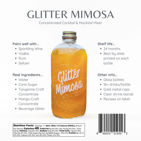 Glitter Mimosa Cocktail Mix + Mocktail Mix - Wood Stove Kitchen