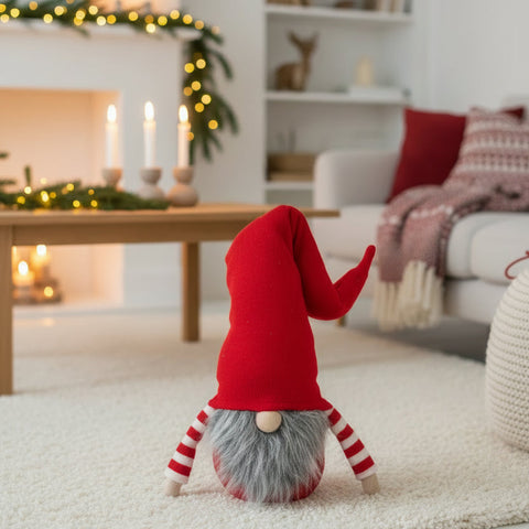 Christmas Gnome Decor - Solid Red Hat