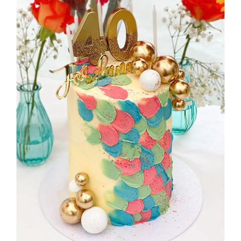 Gold Glitter Birthday Number Candle - 4