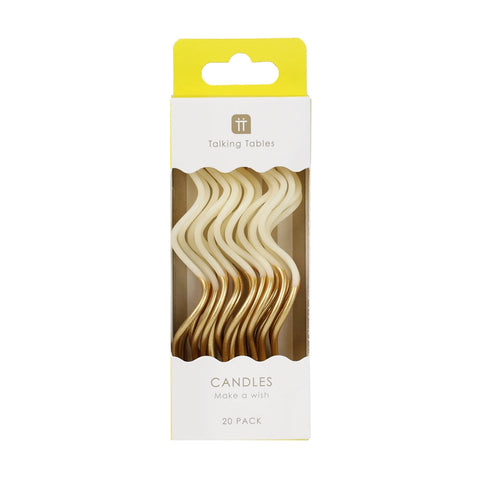 Gold & White Twist Birthday Candles