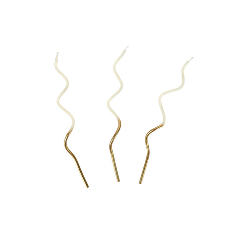 Gold & White Twist Birthday Candles