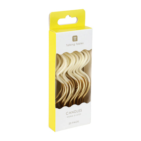 Gold & White Twist Birthday Candles