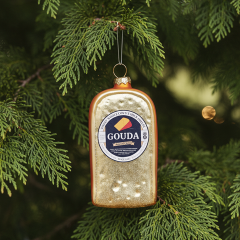 Glass Gouda Cheese Ornament